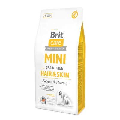 Brit Care MINI Hair&Skin беззерновой корм c лососем и селедкой для собак миниатюрных пород с шерстью, требующей ухода - 4