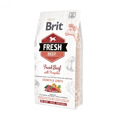 Brit Fresh сухой корм со свежей говядиной и тыквой для щенков крупных пород - 4