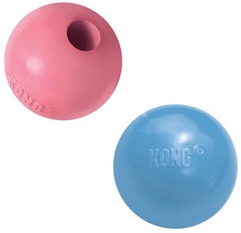 KONG Puppy игрушка для щенков ”Мячик” под лакомства 6 см цвета в ассортименте: розовый, голубой - 5