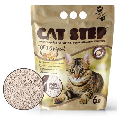 Cat Step Tofu Original Наполнитель для кошачьих туалетов, растительный комкующийся - 5