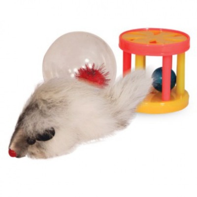 Triol XW0087 Набор игрушек для кошек (мышь, барабан, шар) - 6