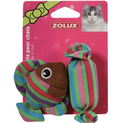 ZOLUX игрушка мягкие рыбка и конфета с мятой для кошек - 6