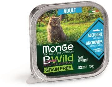 Monge Cat BWild GRAIN FREE беззерновые консервы из анчоусов с овощами для взрослых кошек - 5