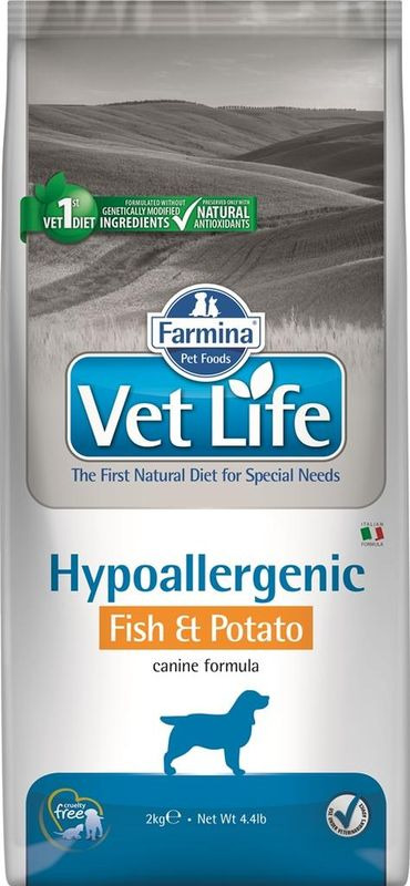 Farmina Vet Life Гипоаллергенное диетическое питание с рыбой и картофелем для собак при пищевой аллергии или пищевой непереносимости - 5