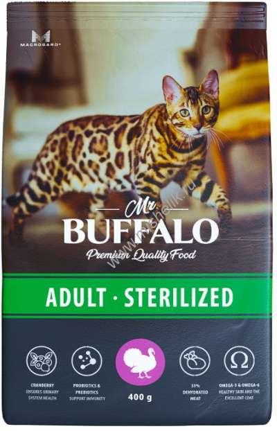 Mr.Buffalo STERILIZED Сухой корм для кошек Индейка - 5