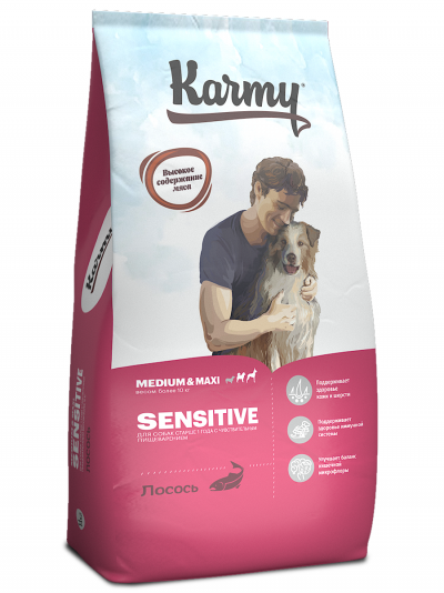 Karmy Sensitive Medium & Maxi Сухой корм для собак средних и крупных пород с Лососем - 5