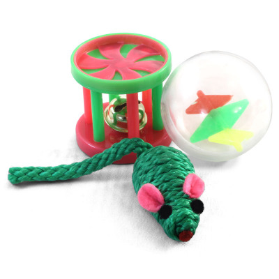 Набор игрушек XW7006 для кошек (мяч, мышь, барабан) - 6