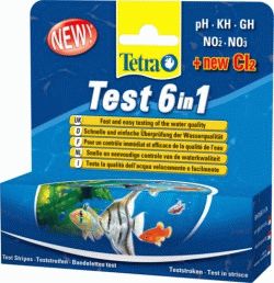 Tetra Test 6 в 1 GH/KH/NO2/NO3/pH/Cl полоски для пресной воды