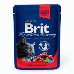 Brit Влажный корм для кошек Рагу из говядины с горошком