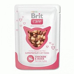 Brit Суперпремиальный влажный корм для кошек Курица и утка