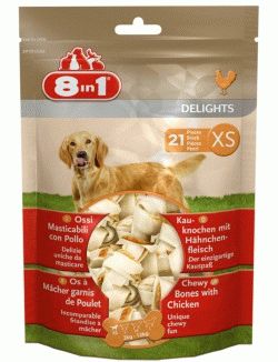 8in1DELIGHTS XS косточки с куриным мясом для мелких собак