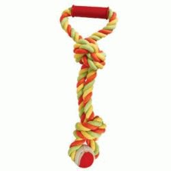 Triol Игрушка для собак, верёвка с ручкой, 2 узла и мяч,