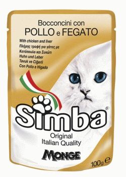 Simba Cat Pouch паучи для кошек курица с печенью 100 гр