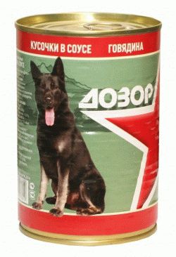 ДОЗОР Консервы для собак Говядина 970гр