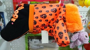 For my dog Комбинезон оранжвый с черепами для девочек
