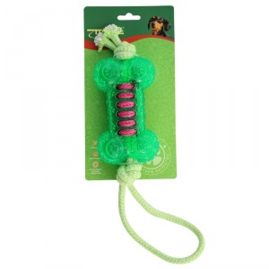 TRIOL TPR11 Игрушка для собак из термопластичной резины ”Косточка с верёвкой” - уменьшенная 1