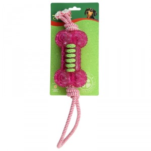TRIOL TPR11 Игрушка для собак из термопластичной резины ”Косточка с верёвкой” - уменьшенная 2