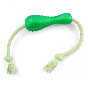 TRIOL TPR15 Игрушка для собак из термопластичной резины ”Кегля с верёвкой” - уменьшенная 1