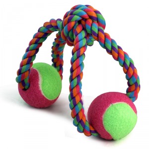 TRIOL Игрушка для собак ”Верёвка-восьмёрка, узел и 2 мяча”