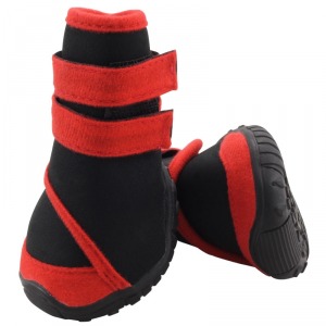 TRIOL Ботинки для собак черные с красным