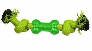 Игрушка для собак ”Веревка-канат, 2 узла и кость” - уменьшенная 1