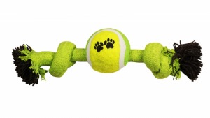 Игрушка для собак ”Веревка-канат, 2 узла и мяч” - уменьшенная 1