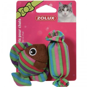 ZOLUX игрушка мягкие рыбка и конфета с мятой для кошек