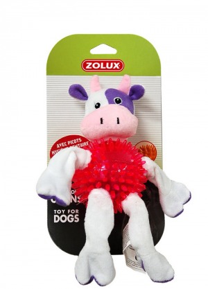 Zolyuks игрушка плюшевая (хлопок+термопластичная резина) для собак ”Корова”
