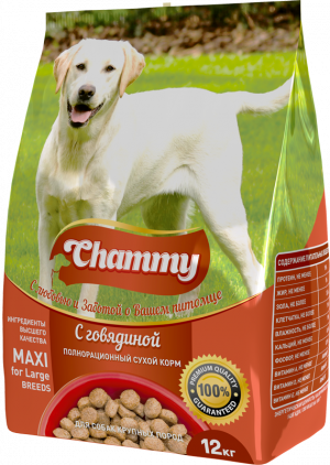 Chammy Полнорационный сухой корм для собак с говядиной