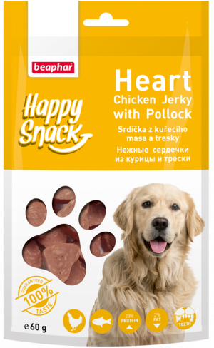 Beaphar Нежные сердечки из курицы и трески Happy Snack для собак