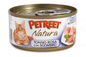 Petreet консервы для кошек кусочки розового тунца с макрелью