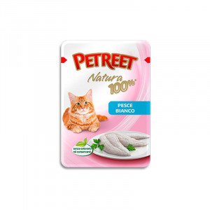 Petreet Паучи для кошек Белая рыба