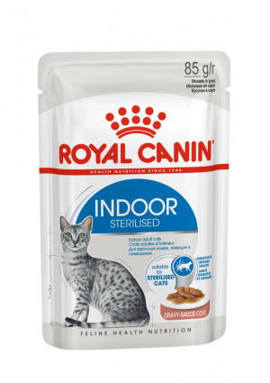 Royal Canin INDOOR STERILISED GRAVY (в соусе) Влажный корм для взрослых кошек (в возрасте от 1 года до 7 лет), постоянно живущих в помещении