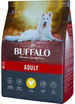 Mr.Buffalo ADULT M/L Сухой корм для собак средних и крупных пород Курица