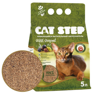 Наполнитель комкующийся растительный CAT STEP Olive Original