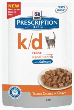 Prescription Diet k/d Кусочки в соусе с Лососем для кошек при заболевании почек